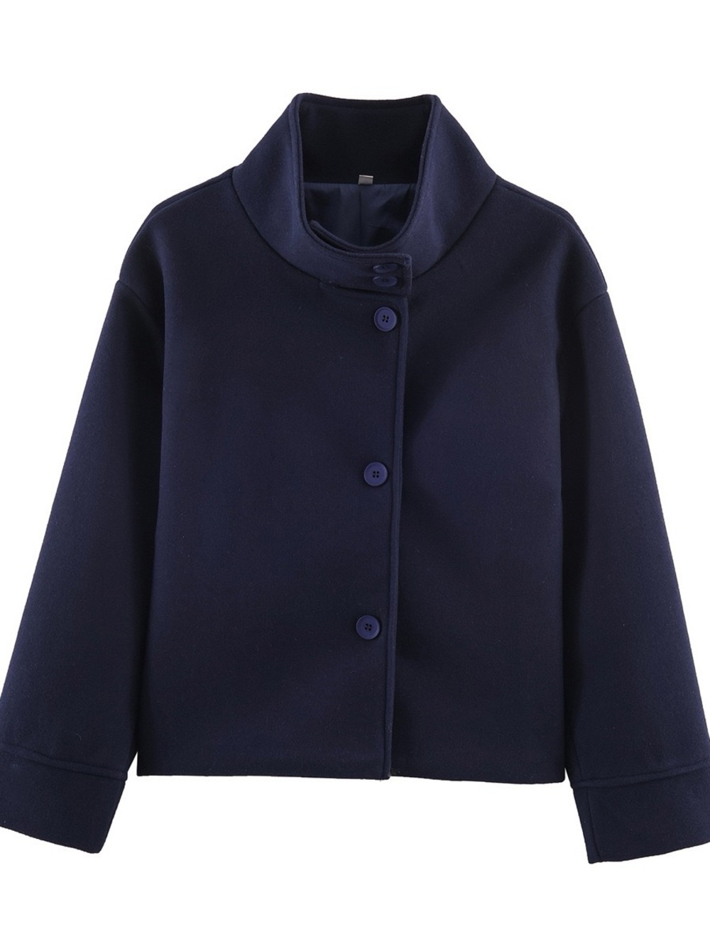 Zara Girls Navy Pea Coat with High Collar